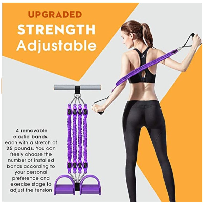 Multifunction Fitness Pedal Exerciser Resistance Band