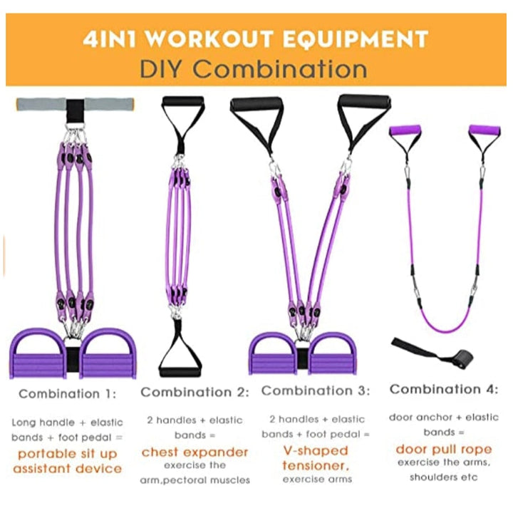 Multifunction Fitness Pedal Exerciser Resistance Band