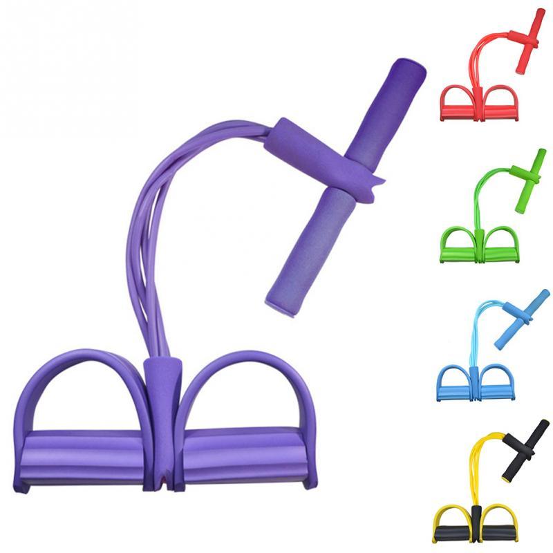 Natural Latex Foot Pedal Resistance Pull Rope Fitness Expander Equipment Trainer
