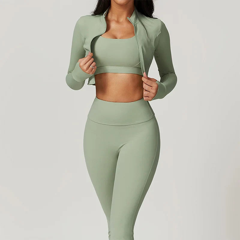 Women's Three-Piece Activewear Set Sports Bra