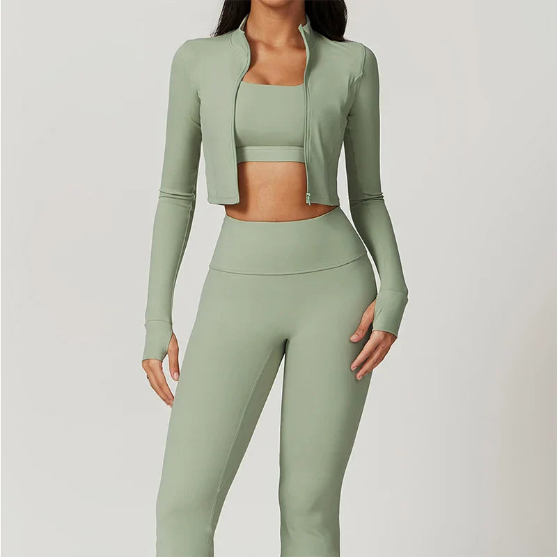 Women's Three-Piece Activewear Set Sports Bra