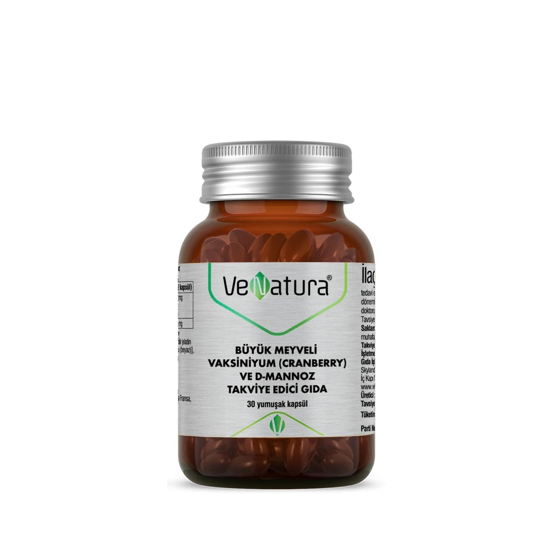 VeNatura Cranberry and D-Mannose Dietary Supplement for Urinary Tract Health - 30 Capsules, Natural UTI Prevention