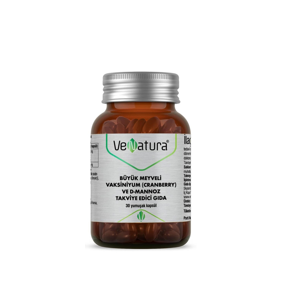 VeNatura Cranberry and D-Mannose Dietary Supplement for Urinary Tract Health - 30 Capsules, Natural UTI Prevention