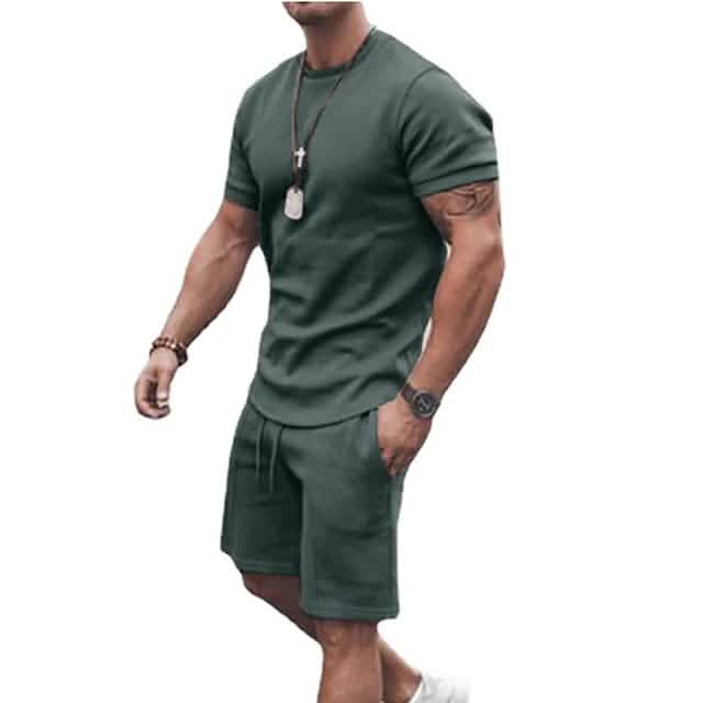 Men's Casual Activewear Running T-Shirt with Shorts